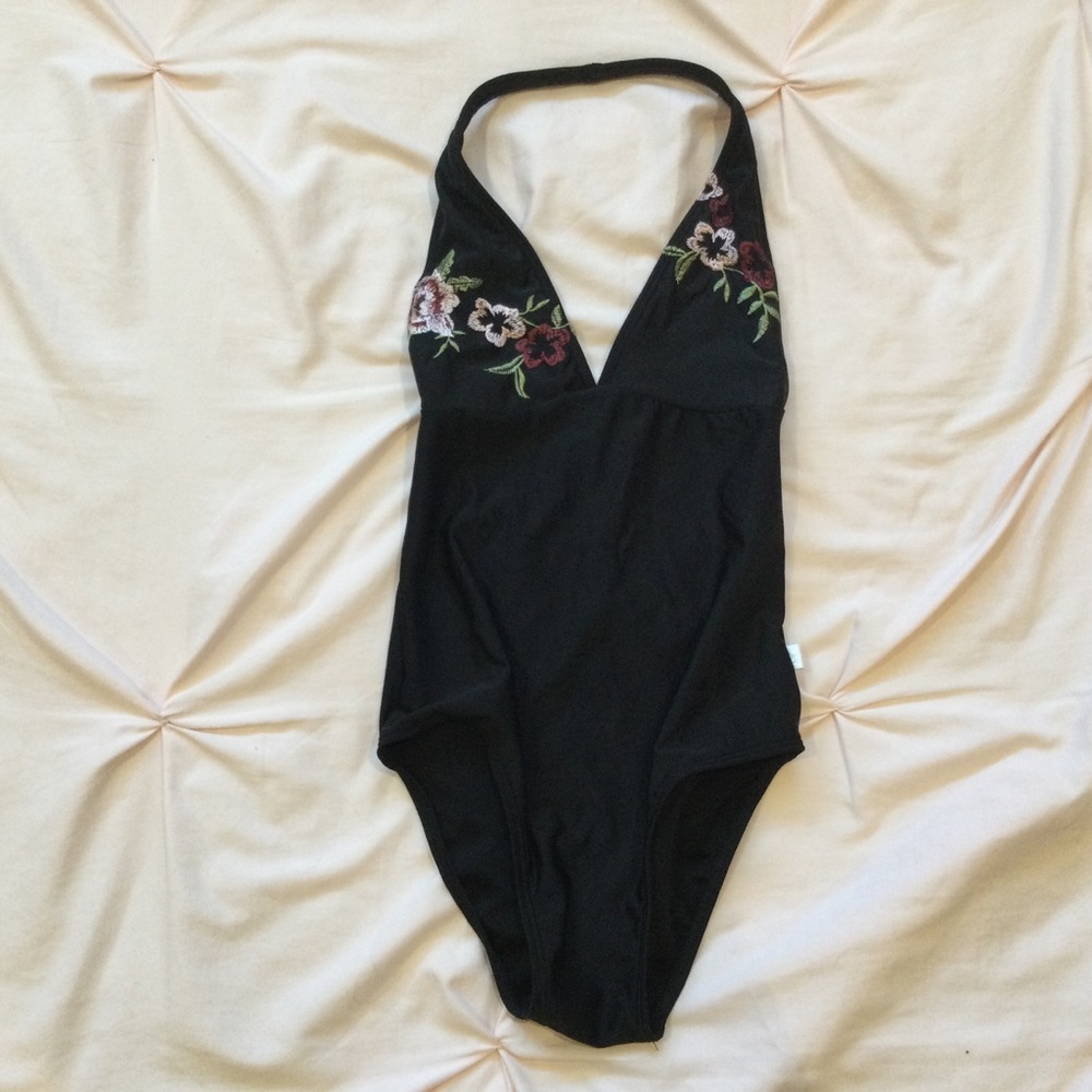 Class In Embroidered Black Dance Leotard CL